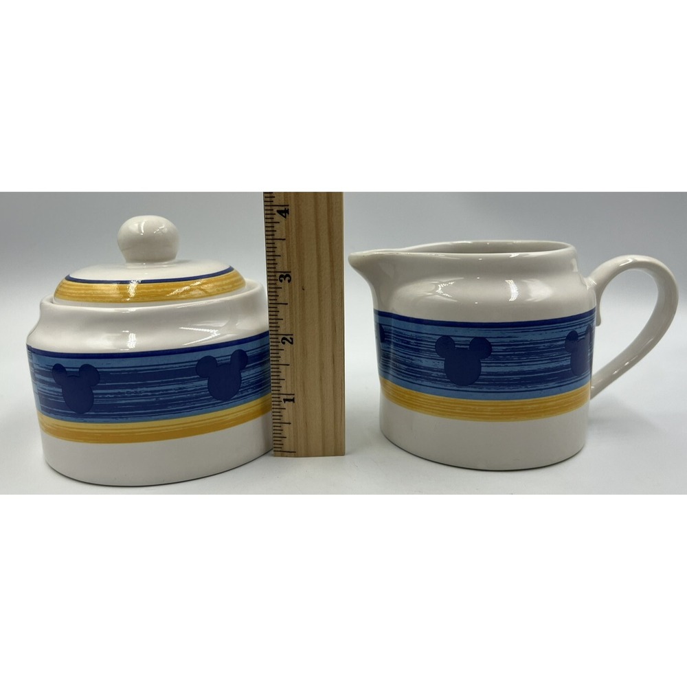 Vintage Disney Mickey Mouse Through the Years Stoneware Sugar Creamer Set - Picture 9 of 11